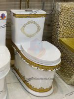 توالت فرنگی لوکس سفید طلایی مدل TH_2350 - Image 2