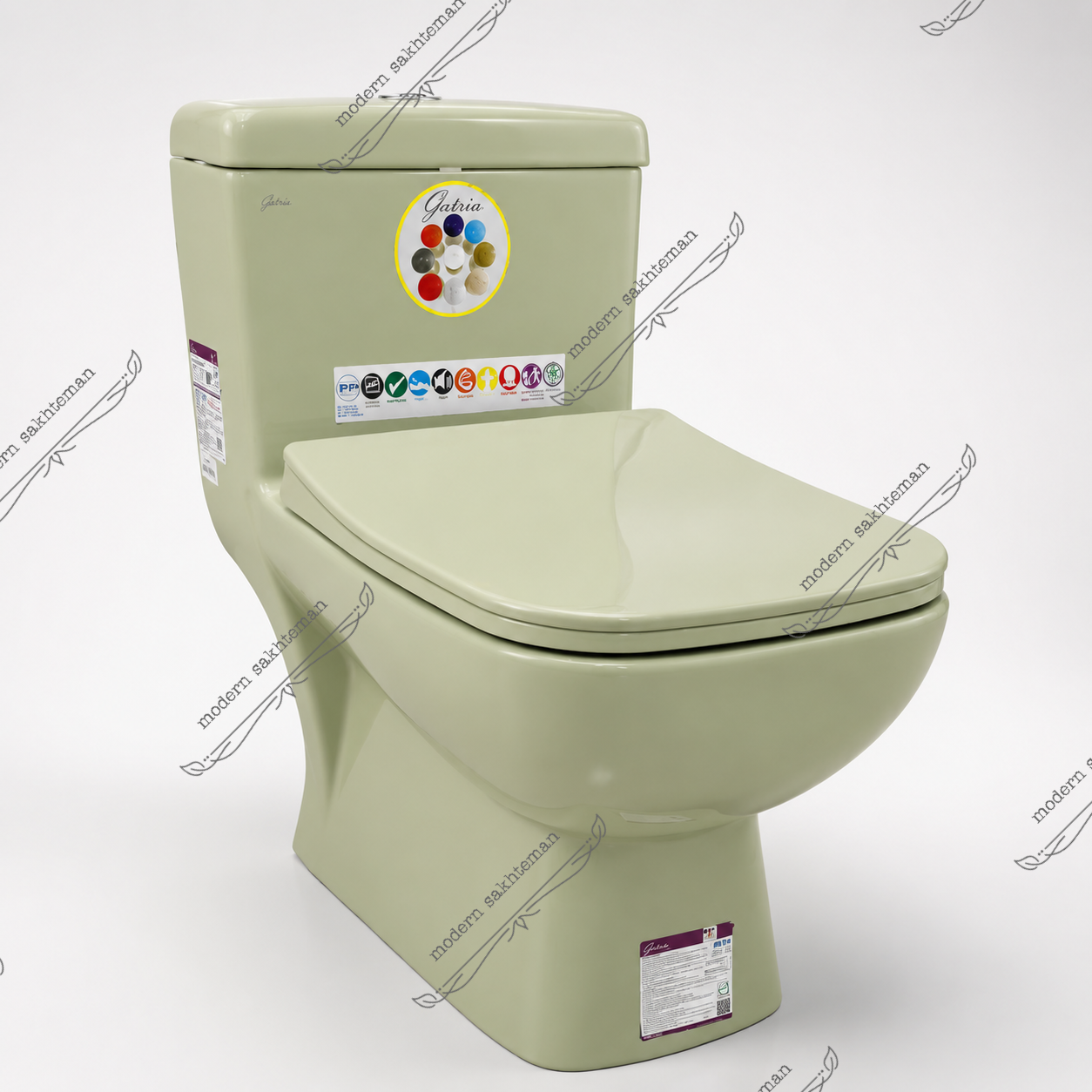 Photo_1781150902299 توالت فرنگی سبز گاتریا مدل ساترون - Image 1