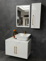 روشویی کابینتی لوکس سفید طلایی مدل 1012 - Image 2