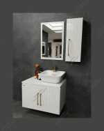 روشویی کابینتی لوکس سفید طلایی مدل 1012