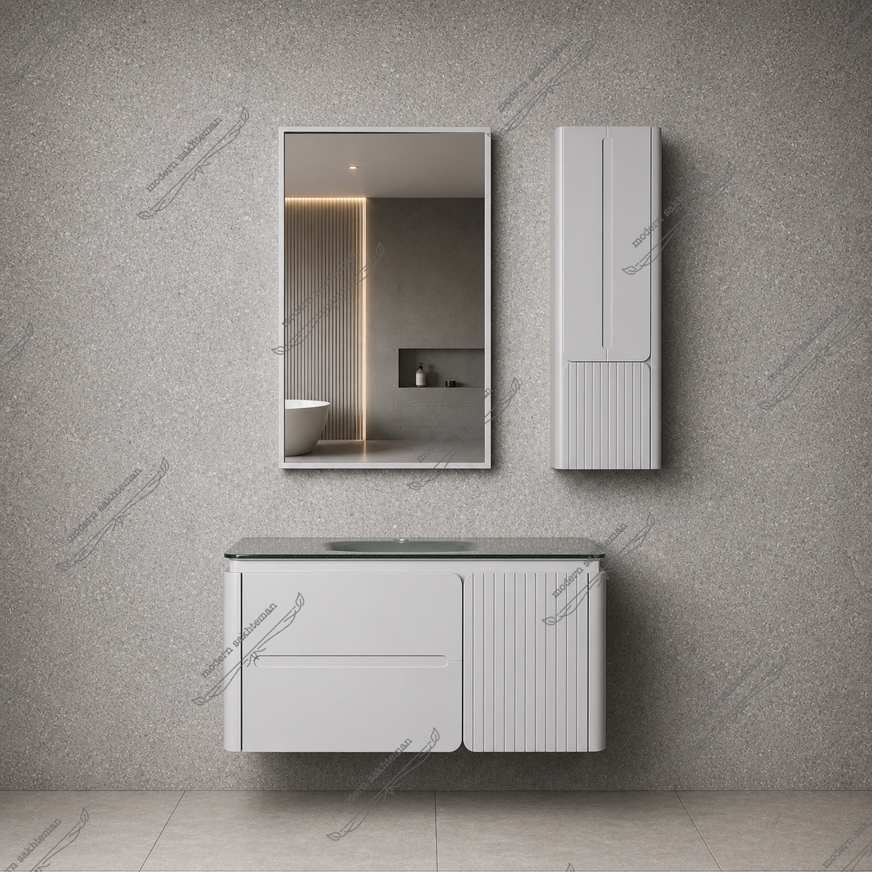 Photo_1784563499212 روشویی کابینتی لوکس کریستالی طوسی مدل ۲۰۲۱ - Image 1