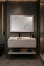 ست روشویی مارمونایت سفید مرواریدی مدل آرکا - Image 2