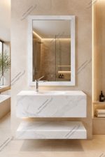 ست روشویی مارمونایت سفید مدل روما - Image 2