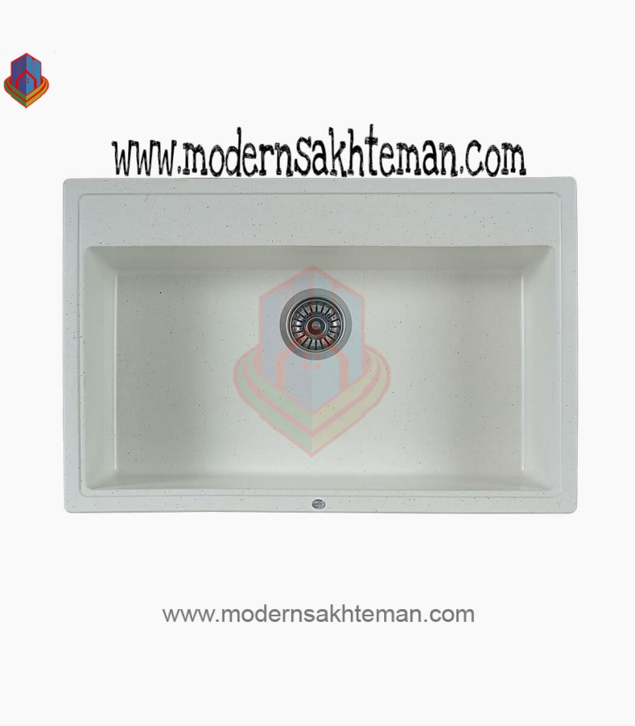 Shine white single bowl granite sink code 404 سینک گرانیتی تک لگن شاین کد 404