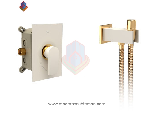 Toilet_Romer-allسا-98_09_12 شیر توالت توکار شودر مدل رومر شیری طلایی - Image 1