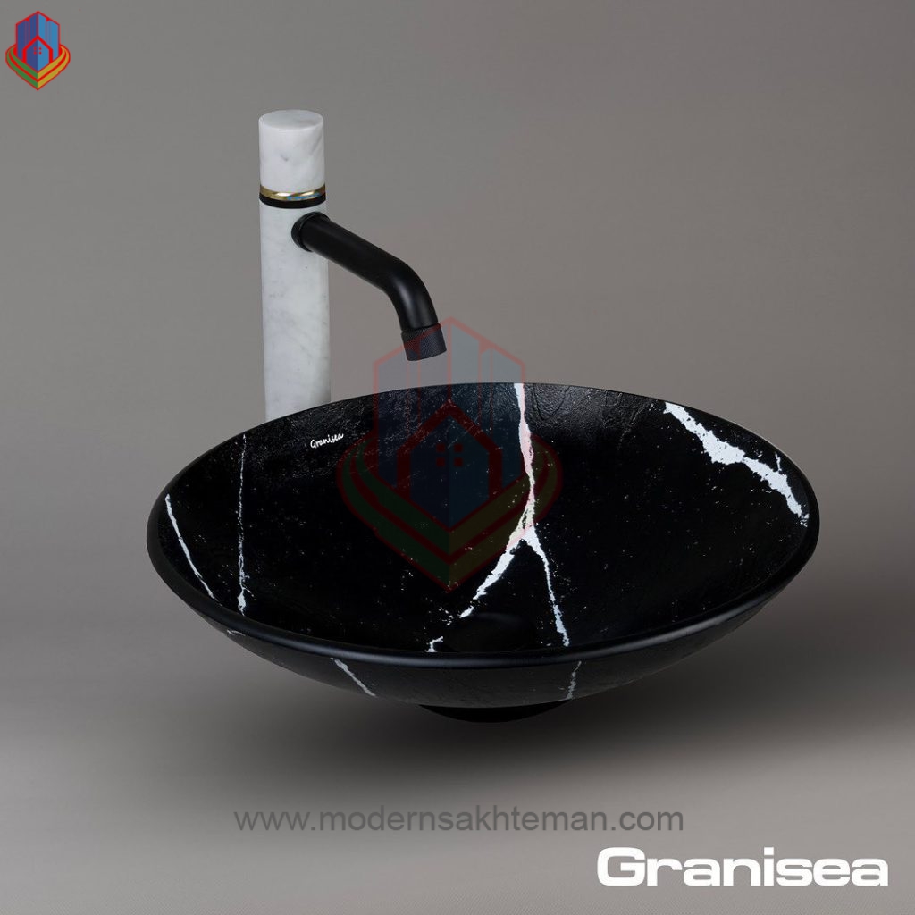 a2d2d4c7c0ba4f63b040cdffaacdd2e1 کاسه روشویی مارمونایت مشکی کد 130 - Image 1