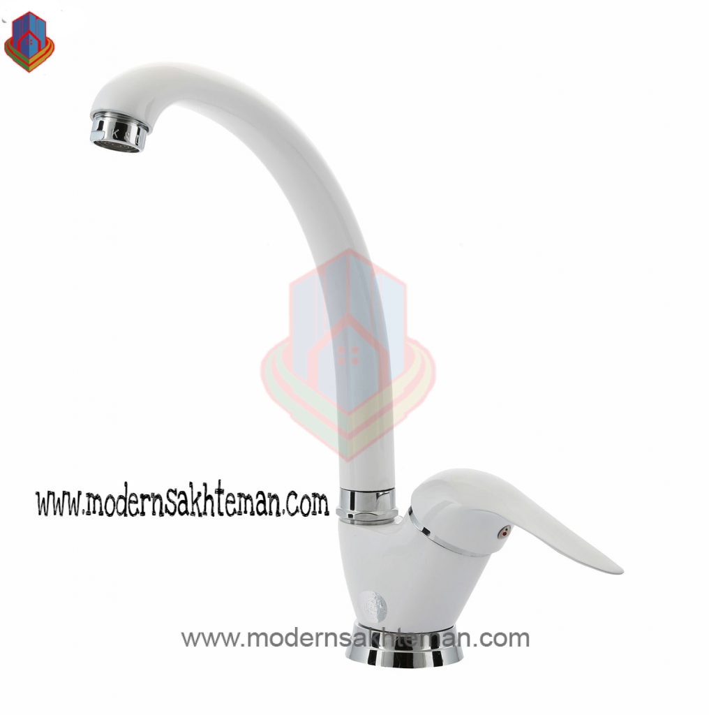 ariel white chrome kitchen faucet شیر ظرفشویی کی اند دی مدل آریل سفید کروم