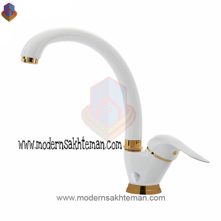 ariel white gold kitchen faucet شیر ظرفشویی کی اند دی مدل آریل سفید طلایی