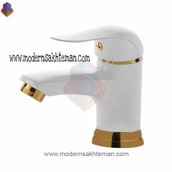 ariel white gold toilet sink faucet شیر روشویی کی اند دی مدل آریل سفید طلایی