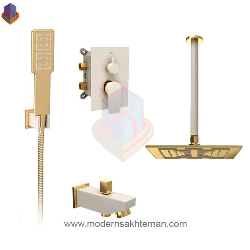 bath-t4-romer-shg-800x800 شیر حمام توکار شودر مدل رومر شیری طلایی تیپ 4 - Image 1