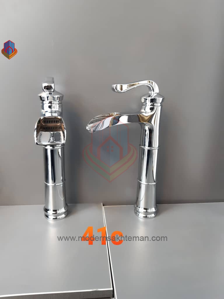 c41 شیر روشویی لوکس پایه بلند کروم براق مدل C41