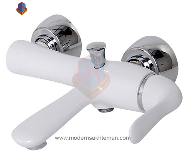 d شیر حمام کرومات مدل یاتو سفید کروم - Image 1