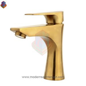 شیر روشویی راسان مدل آتیس طلایی مات
