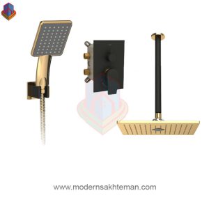 شیر حمام توکار شودر مدل رومر مشکی طلایی تیپ 3