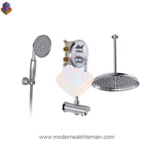 شیر حمام توکار شودر مدل زیگموند کروم تیپ 4