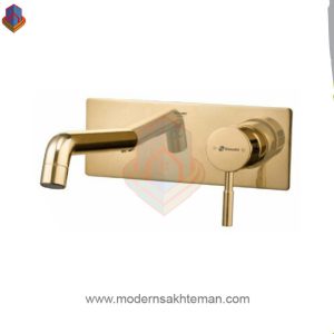 شیر روشویی توکار یک تکه شودر مدل روگن طلایی