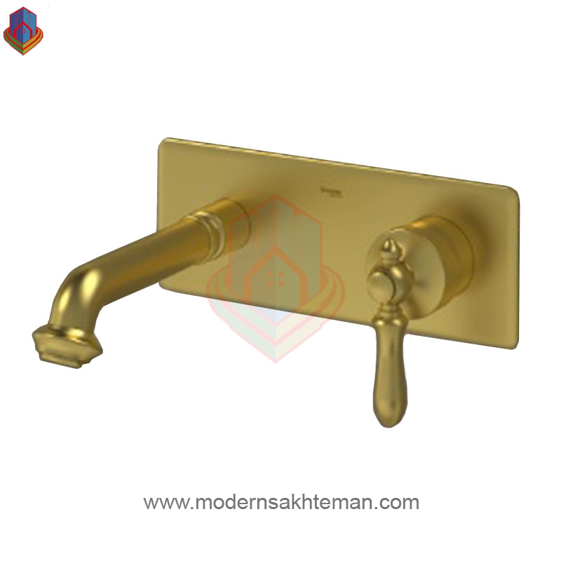 l64Tk_5eb8_pVGBt شیر روشویی توکار یک تکه شودر مدل زیگموند طلایی مات - Image 1