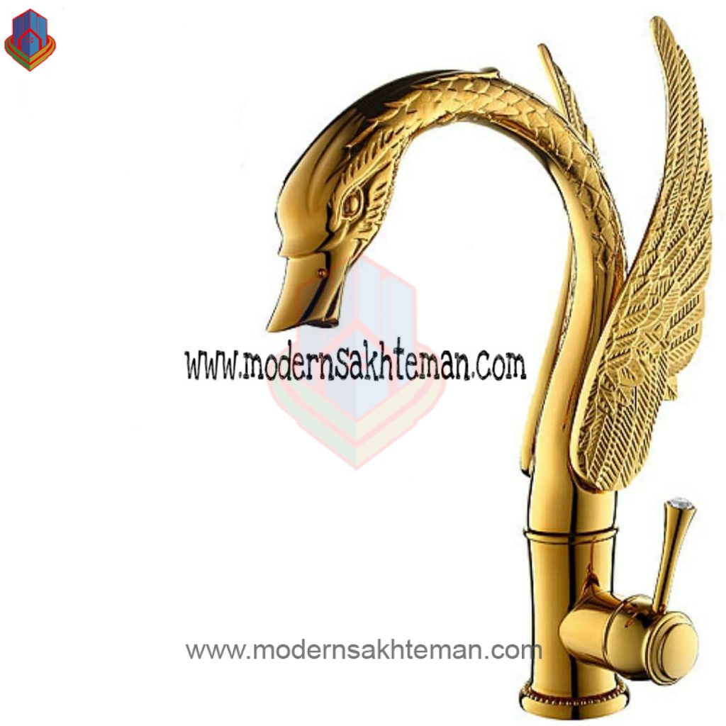 most sink faucet BOURGEOIS gold شیر سینک علم ضخیم بلند موست مدل بورژوا طلایی تیتانیوم
