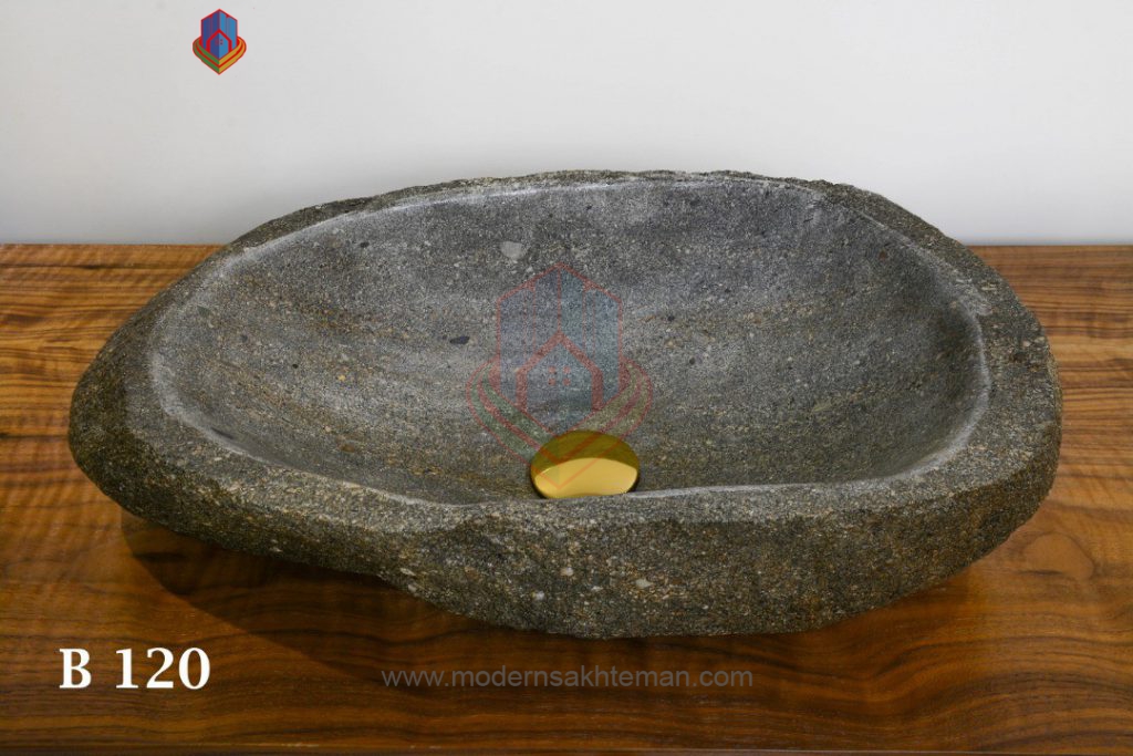 کاسه روشویی سنگی رودخانه ای مدل B120 کاسه روشویی سنگی رودخانه ای مدل B120