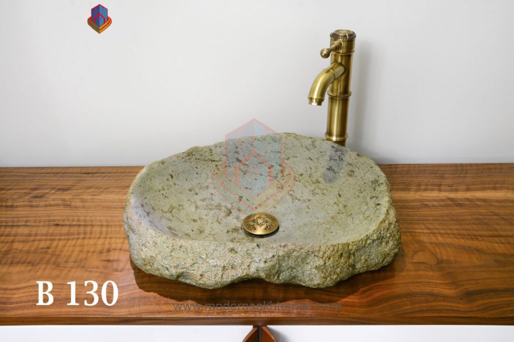 کاسه روشویی سنگی رودخانه ای مدل B130 کاسه روشویی سنگی رودخانه ای مدل B130