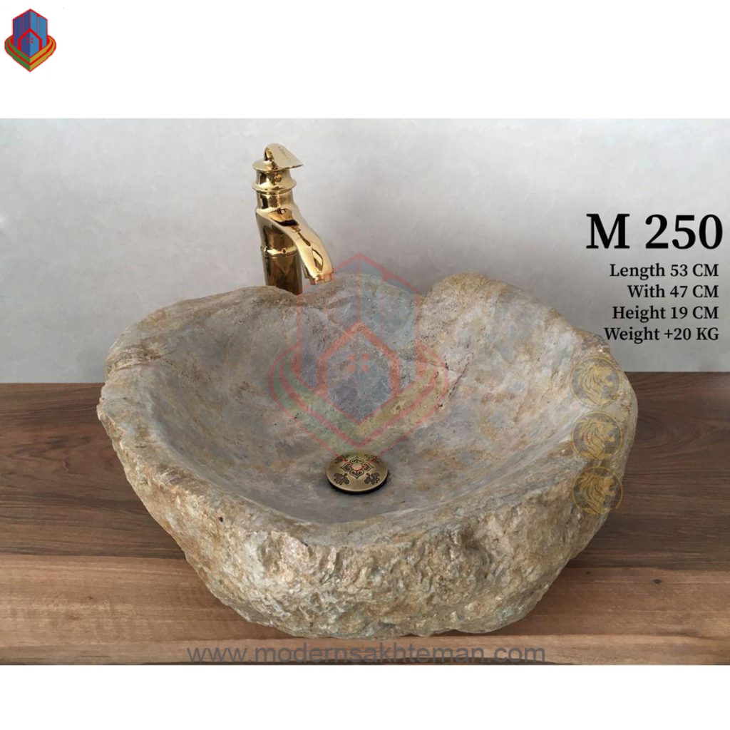 photo_2019-09-28_10-39-57 کاسه روشویی سنگی رودخانه ای مدل m250 - Image 1
