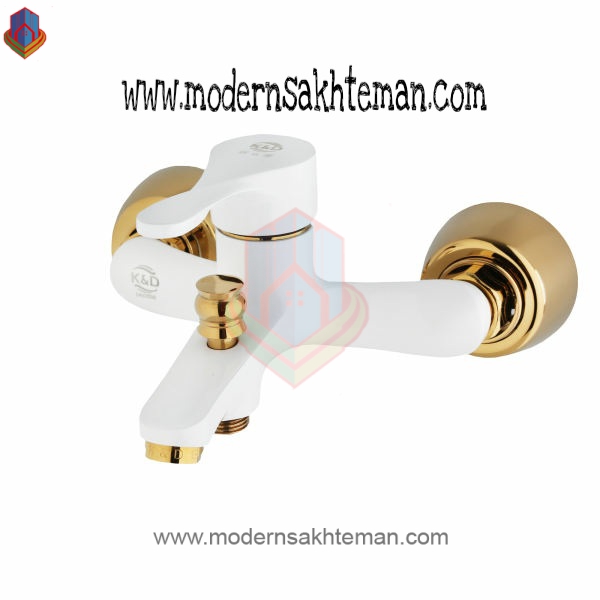 polaris white gold bath faucet شیر دوش حمام کی اند دی مدل پلاریس سفید طلایی