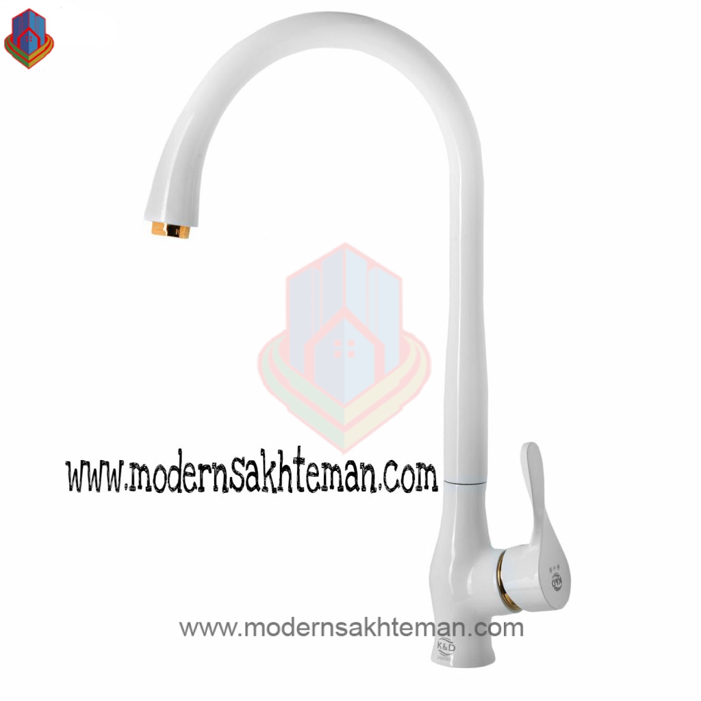 polaris white gold kitchen faucet set شیر ظرفشویی کی اند دی مدل پلاریس سفید طلایی