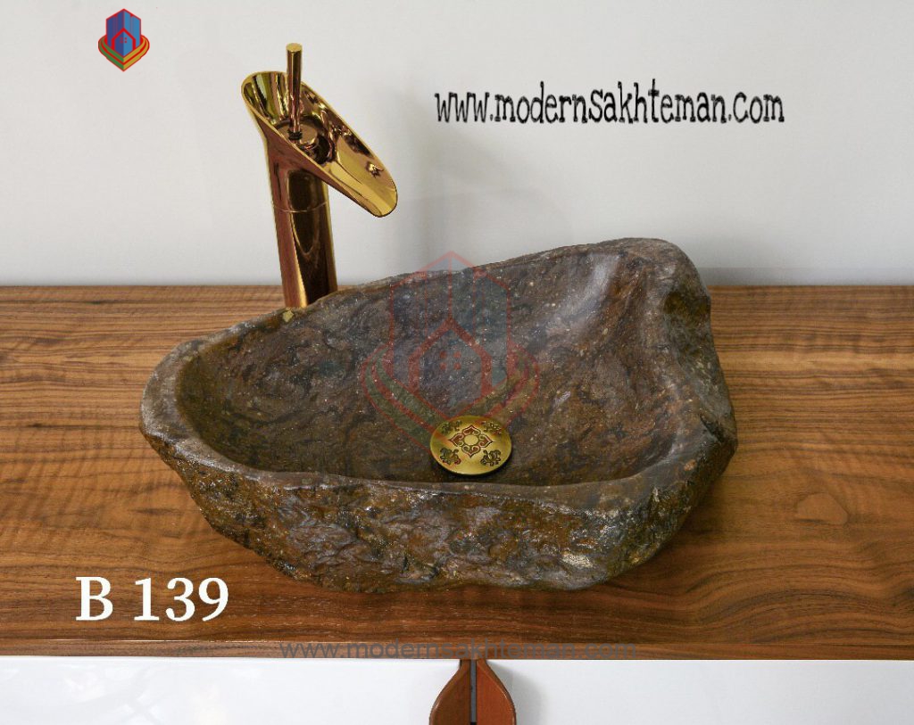 rodkhanB139 کاسه روشویی سنگی رودخانه ای مدل B139 - Image 1