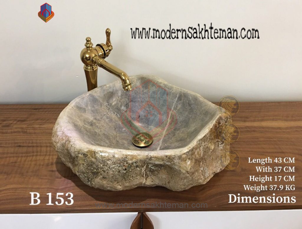 rodkhanB153 کاسه روشویی سنگی رودخانه ای مدل B153 - Image 1