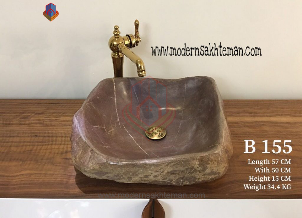 rodkhanB155 کاسه روشویی سنگی رودخانه ای مدل B155 - Image 1
