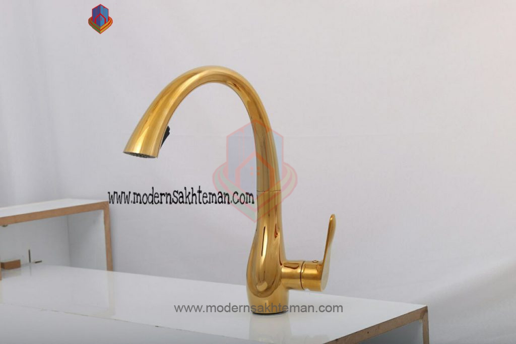 sitco gold kitchen sink faucet 3017 شیر ظرفشویی سیتکو مدل شاوری طلایی کد3017