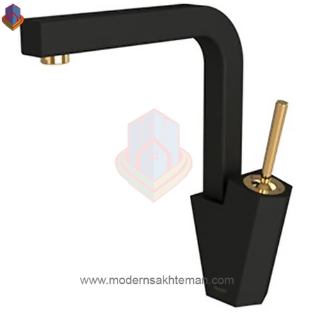 تیفانی مشکی طلایی شیر ظرفشویی شودر مدل تیفانی مشکی طلایی - Image 1