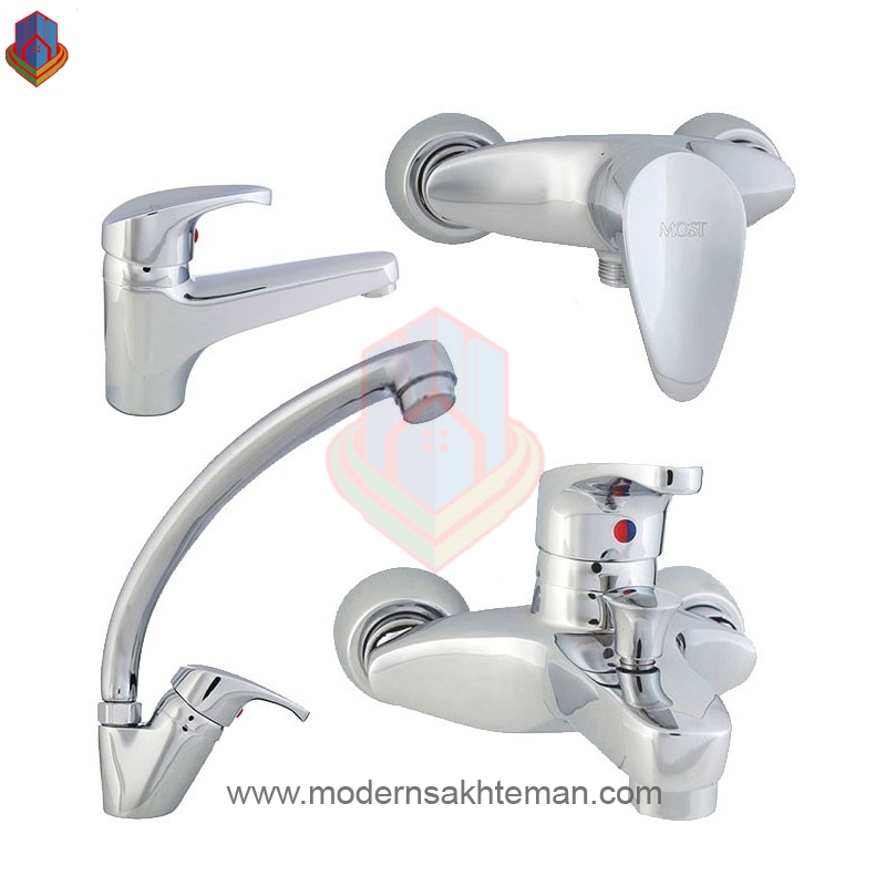 ست-4-تکه-most-مدل-آکادمی ست شیرآلات موست مدل آکادمی کروم - Image 1