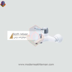 شیر حمام کرومات مدل فانتزی سفید