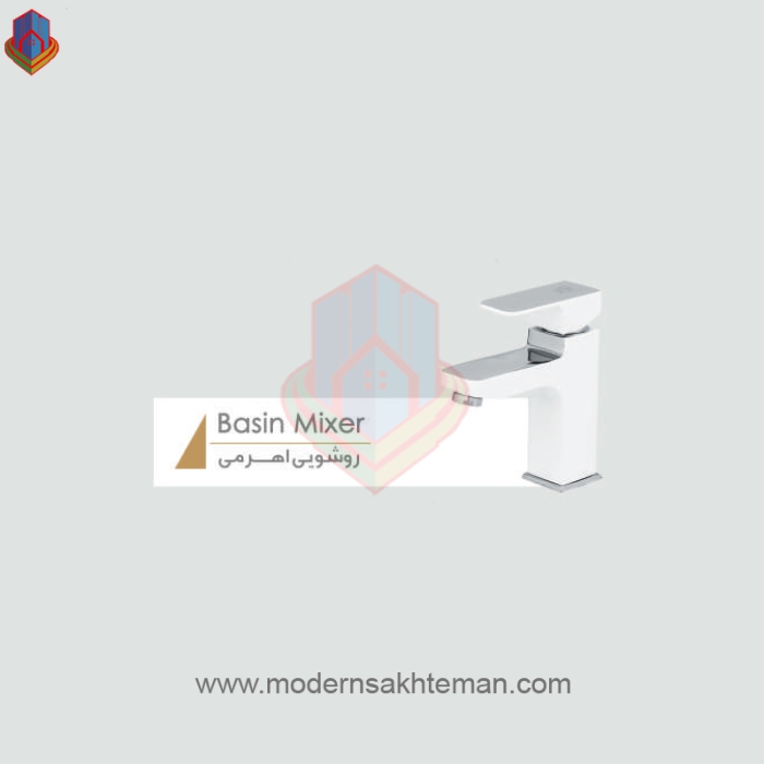 شیر-روشویی-کرومات-مدل-لکسی-سفید-کروم شیر روشویی کرومات مدل لکسی سفید کروم - Image 1