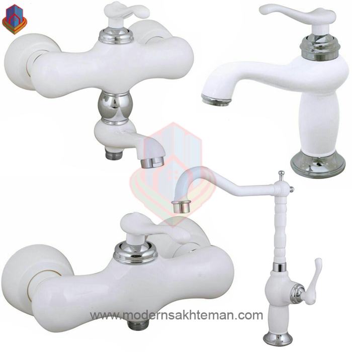 شیرآلات-ماموت-کرومات-سفید-کروم-700x700 ست شیرآلات کرومات مدل ماموت سفید کروم - Image 1