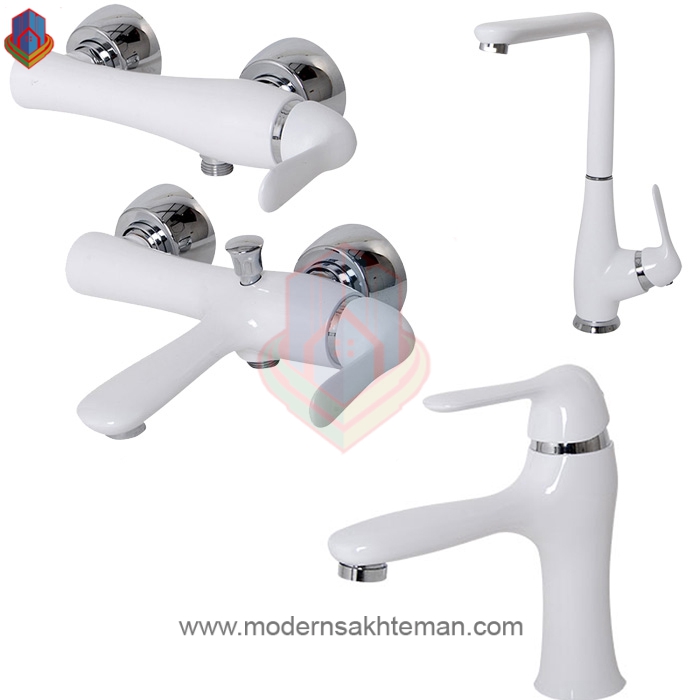 شیرآلات-یاتو-کرومات-سفید-700x700 ست شیرآلات کرومات مدل یاتو سفید کروم - Image 1