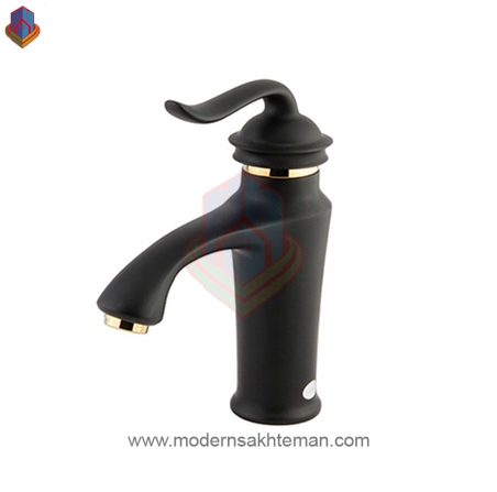 لوکا مشکی طلایی2 شیر روشویی شودر مدل لوکا مشکی طلایی - Image 1