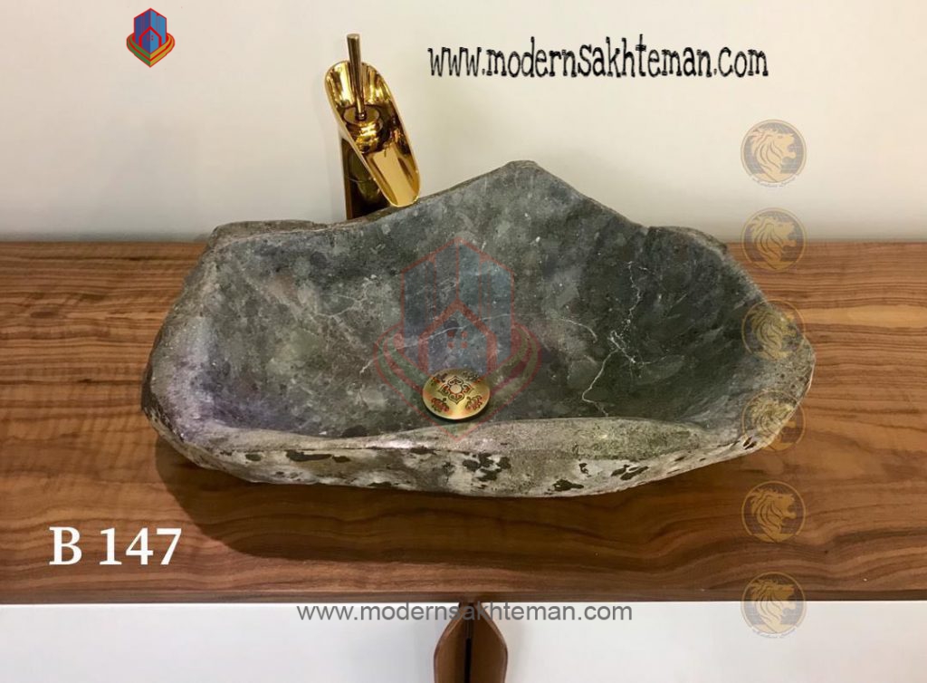 کاسه روشویی سنگی رودخانه ای مدل B147 کاسه روشویی سنگی رودخانه ای مدل B147