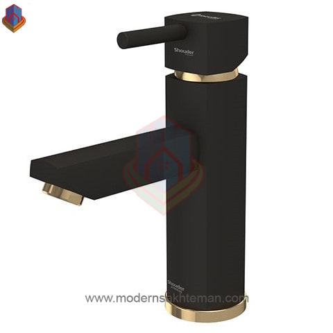 یونیک مشکی طلایی2 شیر روشویی شودر مدل یونیک مشکی طلایی - Image 1