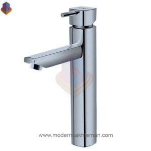 شیر روشویی پایه بلند شودر مدل یونیک کروم مات