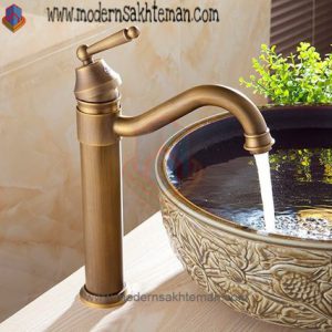 شیر روشویی پایه بلند زیتونی لوکس خارجی مدل ZT1706
