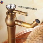 شیر روشویی پایه بلند زیتونی لوکس دسته الماسی HD_530A - Image 2