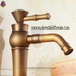 شیر روشویی پایه بلند زیتونی لوکس دسته الماسی HD_530A - Image 4