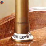 شیر روشویی پایه بلند زیتونی لوکس دسته الماسی HD_530A - Image 5